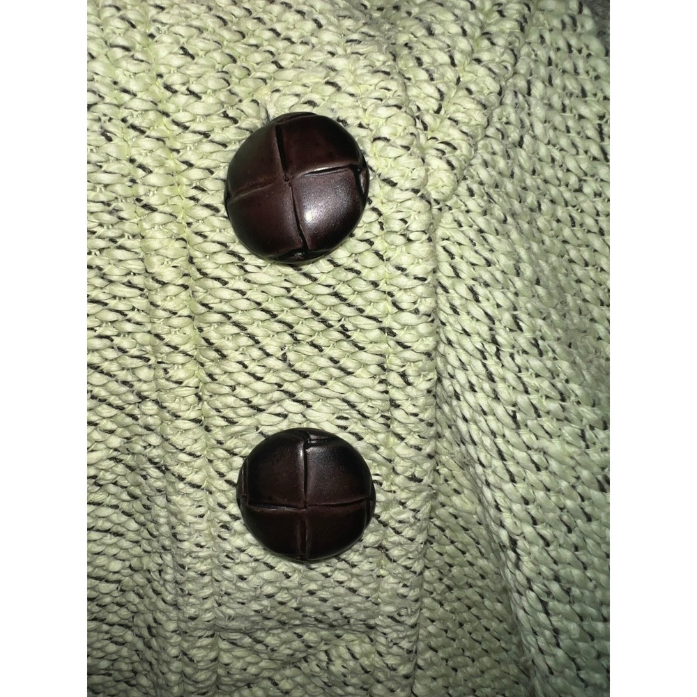 Soft Surroundings Lime Green Marl Button Mock Neck Tunic Sweater Large - Picture 5 of 8
